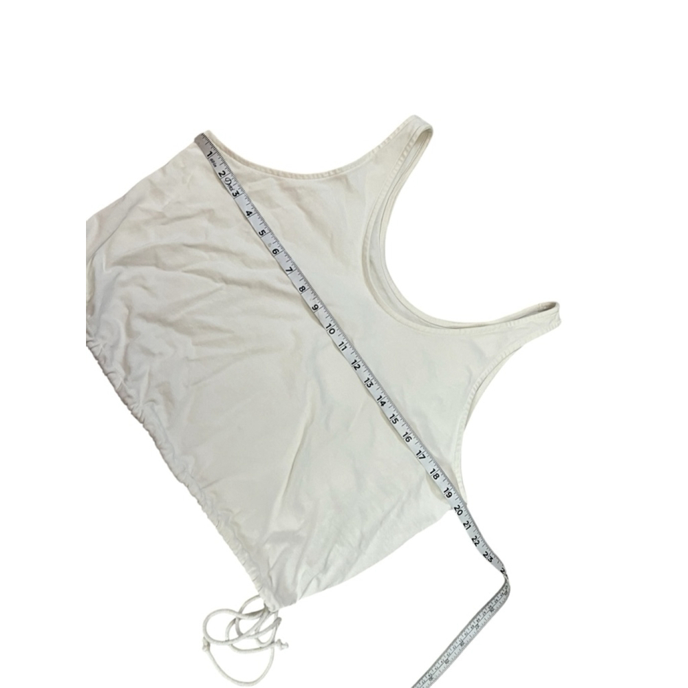 Nike Women’s Cream Cropped Drawstring Tank Top Size Large - Picture 7 of 9